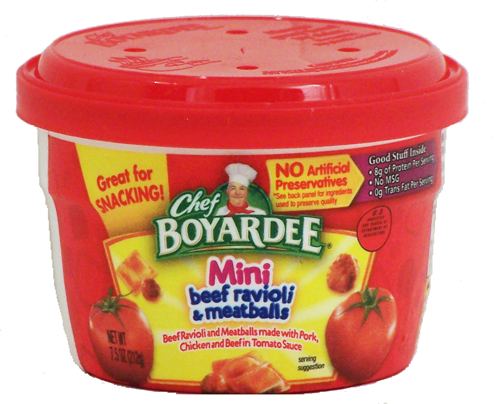 Chef Boyardee&nbsp;Mini&nbsp;mini beef ravioli & meatballs in tomato sauce Full-Size Picture